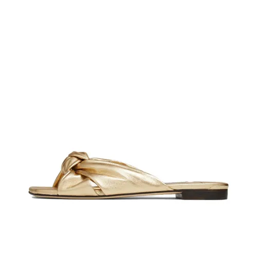 Jimmy Choo Minea Flat Slide Slippers Womens Silver