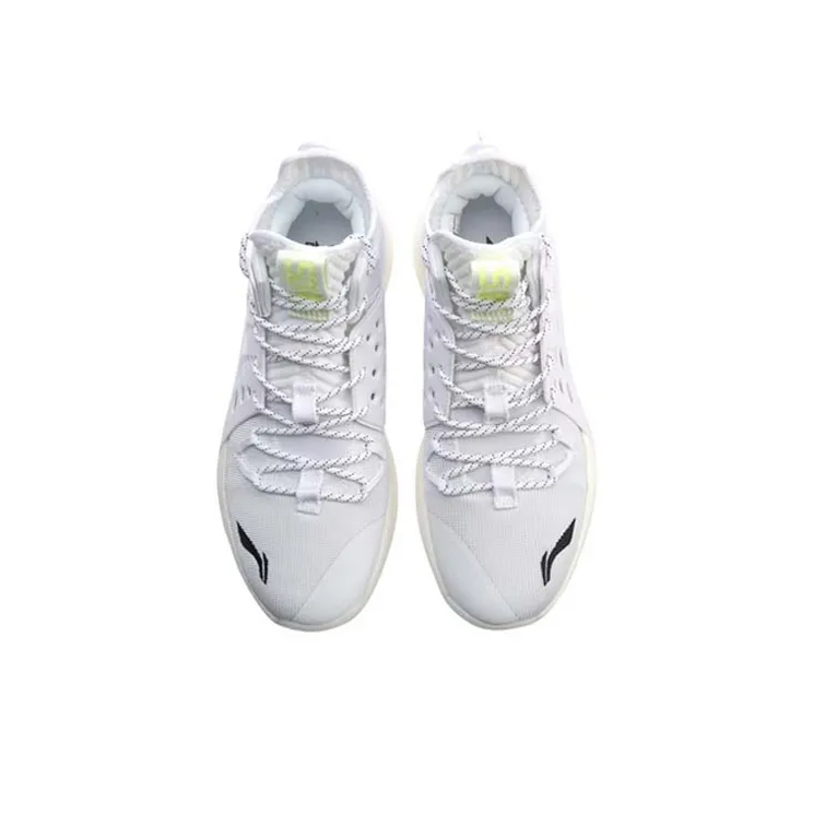 LiNing SONIC 7 Non-slip Wear-resistant Shock Absorption Mid-Top Performance Basketball Shoes White Black-3