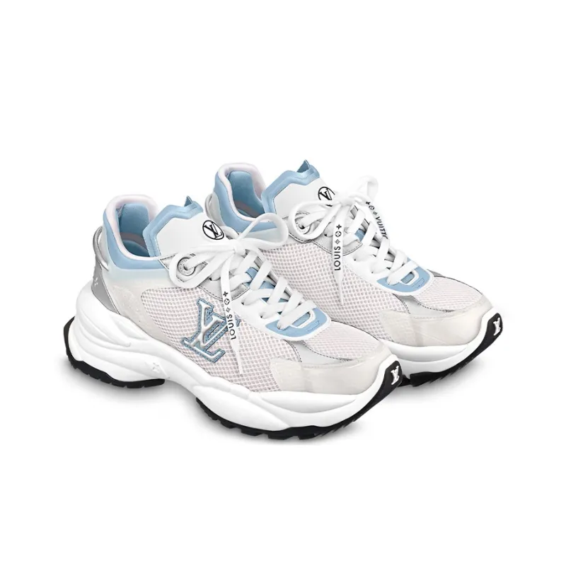 LOUIS VUITTON Run 55 Low-Top Sports Casual Shoes Women's White Blue-1