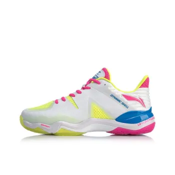 LiNing Sonic Boom 4 Generations Cushioned Anti Slip And Wear Resistant Lightweight Low Top Badminton Shoes Unisex White