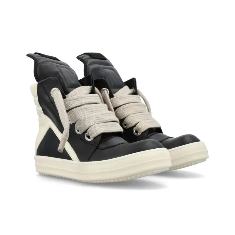 RICK OWENS GeoBasket Oversized Eylet Black White-3