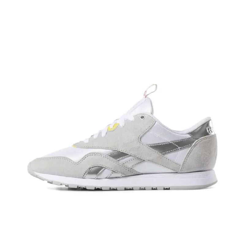 Reebok Classic Nylon Running Shoes Women's Low-Top White/Gray-0