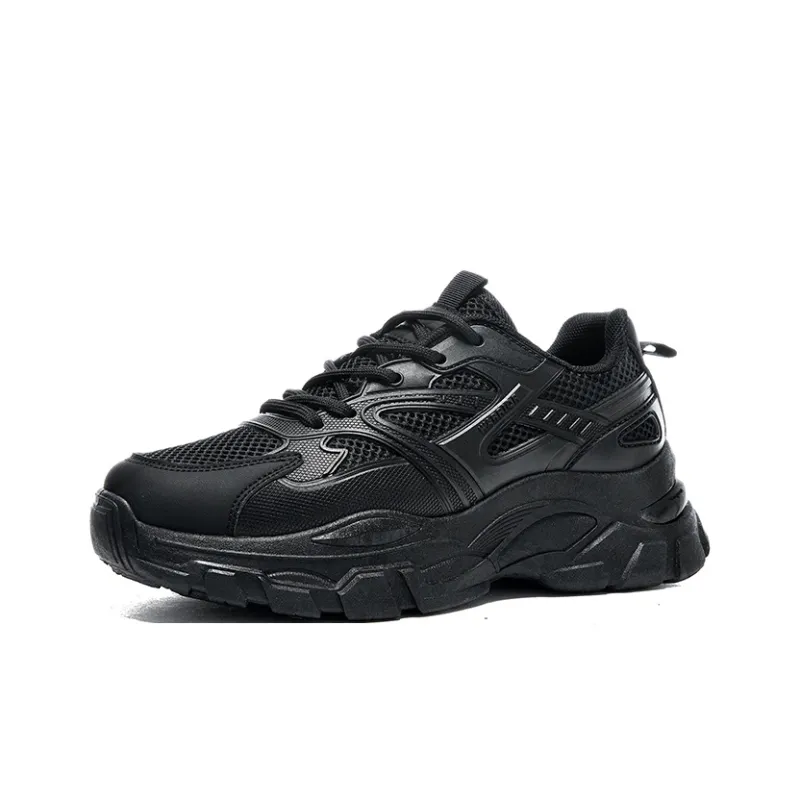 Warrior Wear Resistant Breathable Slip Resistant Low Top Chunky Sneakers Women's Phantom Black-1