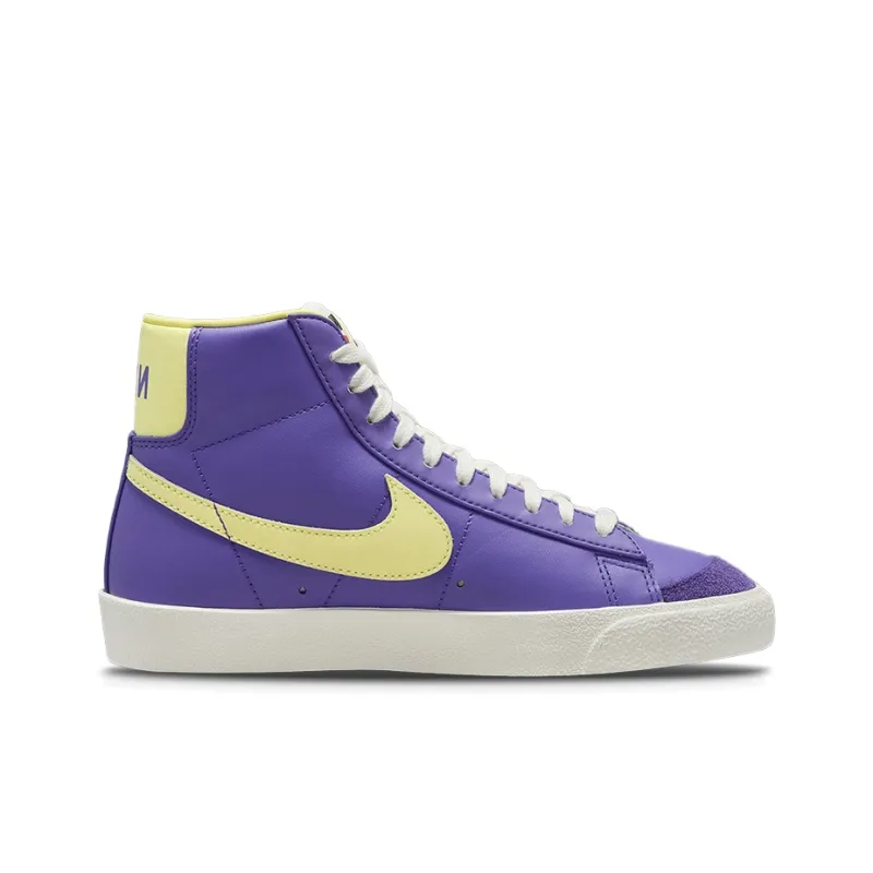 Nike Blazer 77 Vintage Slip-Resistant Cushioning Wear-Resistant Mid-Top Skateboard Shoes Women's Purple Yellow-1