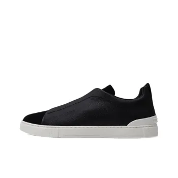 Zegna Triple Stitch Abrasion Resistant Low Top Skateboard Shoes Men's Black