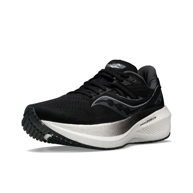 Saucony Triumph 20 Durable Breathable Low Top Training Running Shoes Women's Black-2