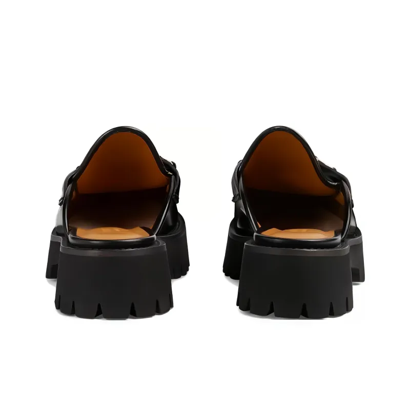 GUCCI Horsebit Leather Loafer Mules-4