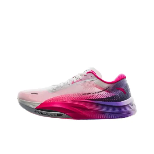 Anta C202 5.0 GT PRO Cushioning Slip Resistant And Abrasion Resistant Low Top Running Shoes Women's White Red Purple