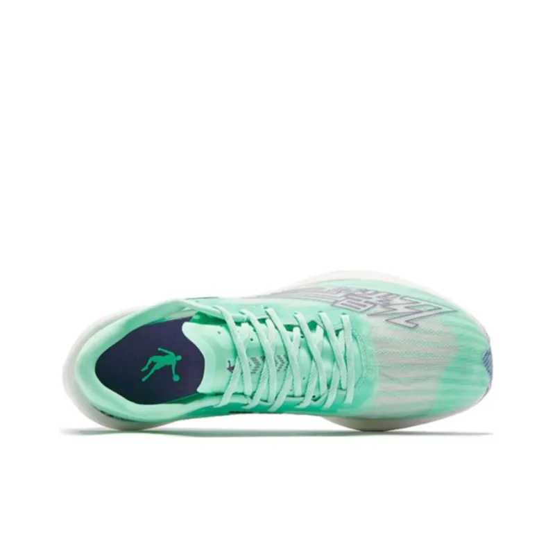 QIAODAN Feiying PB2.0 Cushioned Slip Resistant Breathable Low Top Running Shoes Men's Green Purple-3