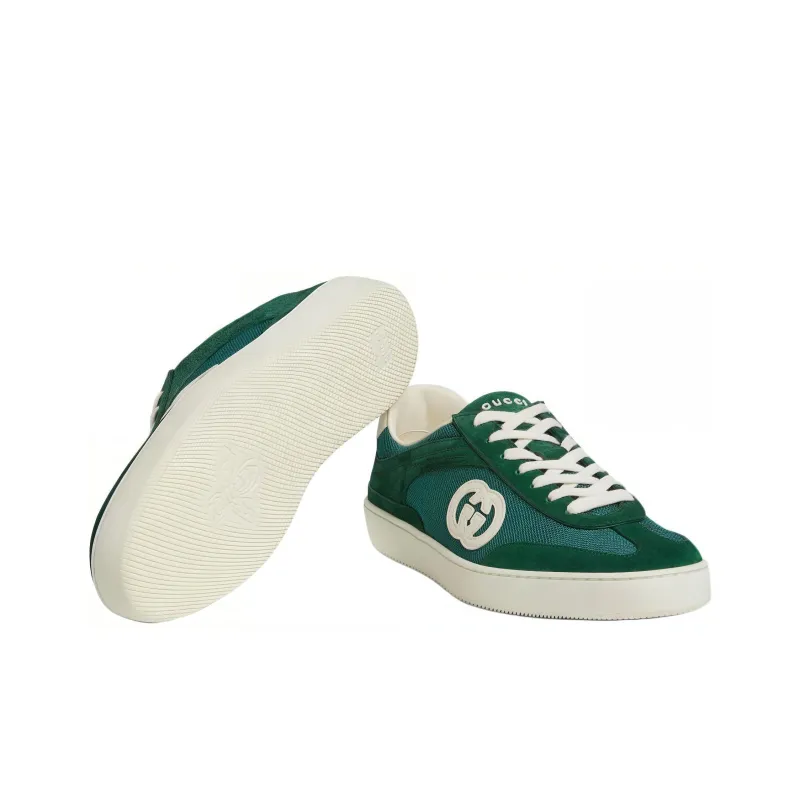 GUCCI G74 'Interlocking G Green Suede'-4