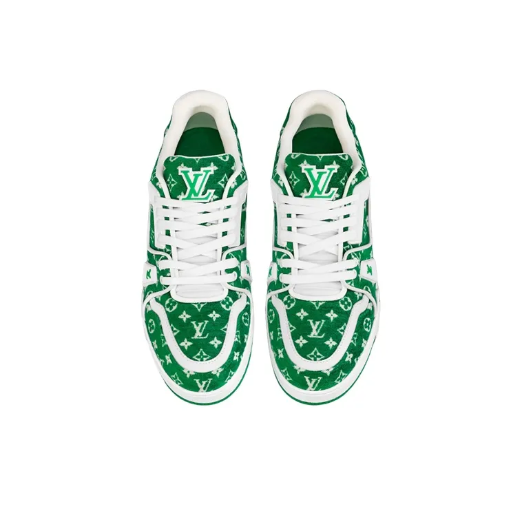 LOUIS VUITTON Trainer Green Monogram Textile-2