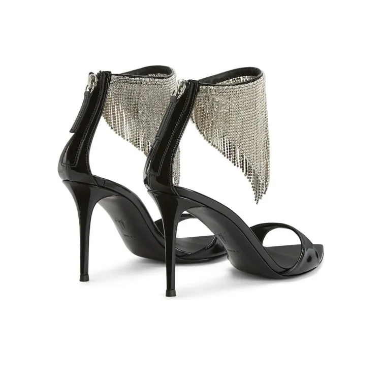 giuseppe zanotti Intriigo 90mm Crystal-fringe Sandals-4