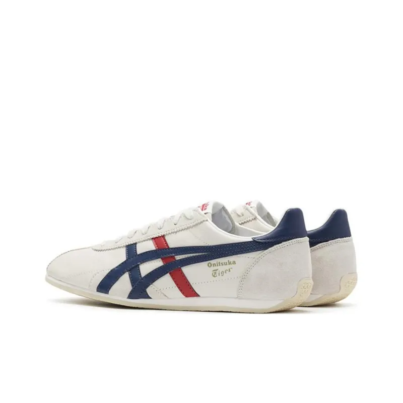 Onitsuka Tiger Runspark Cushioning, Slip Resistant, And Abrasion Resistant Low Top Running Shoes Unisex Silver White-1