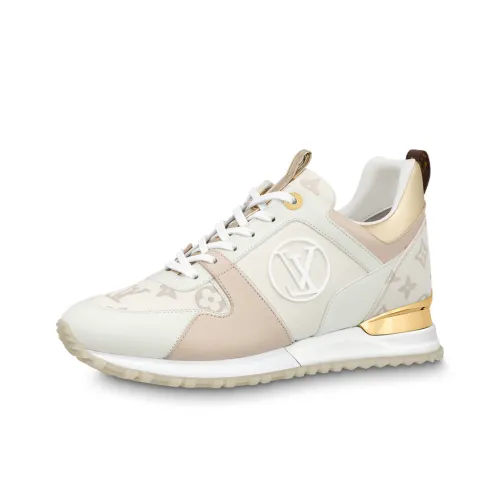 LOUIS VUITTON Run Away Casual Shoes Women's Low-Top White Gold Pink