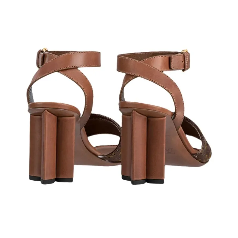 LOUIS VUITTON Silhouette Stylish Sandal Women's Umber-4