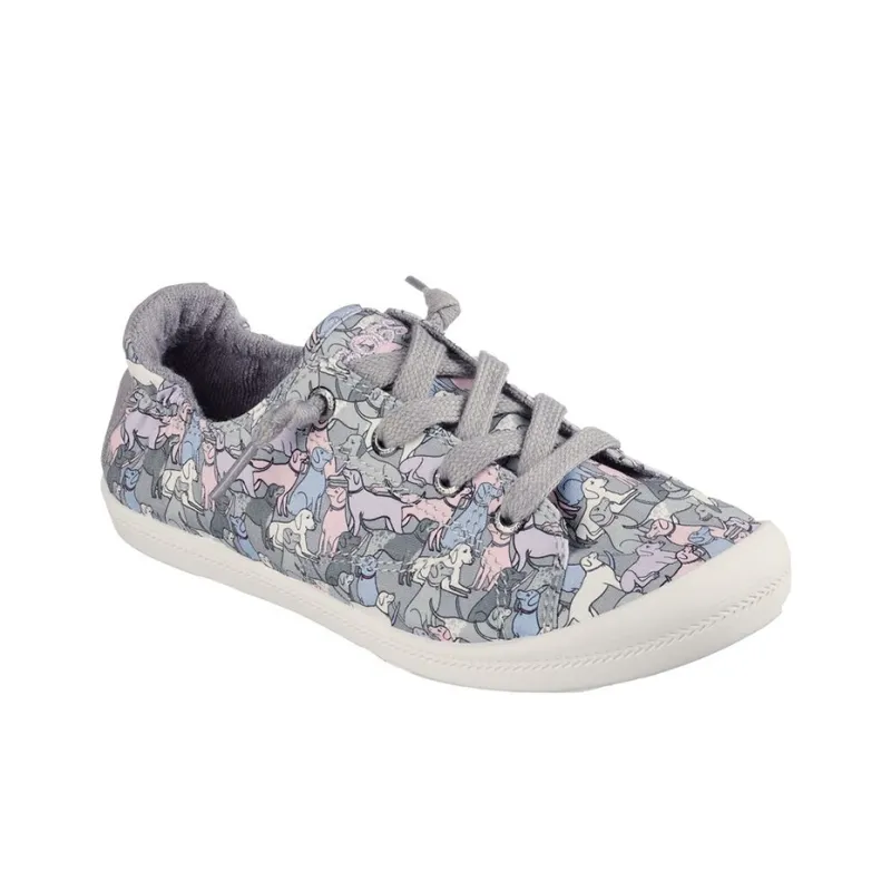Skechers BEACH BINGO -Under Slip-Resistant Low-Top Skateboard Shoes Women's Gray-2