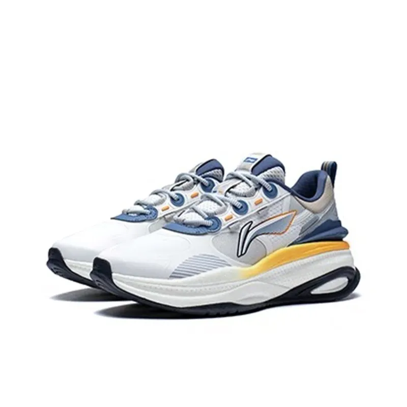LiNing Exceed 5 Cushioned Anti Slip And Wear Resistant Lightweight Low Top Casual Shoes Men's Mist White-2