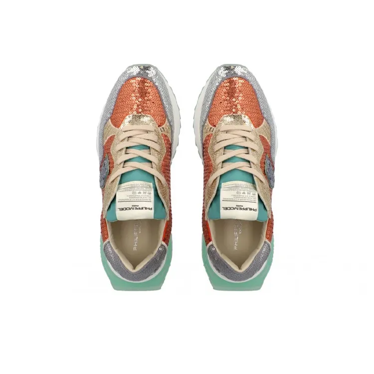 PHILIPPE MODEL La Rue Casual Shoes Women's Low-Top Bronze Silver-2
