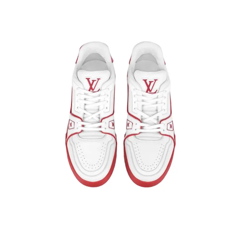 LOUIS VUITTON Lv Trainers 'White With Red'-2