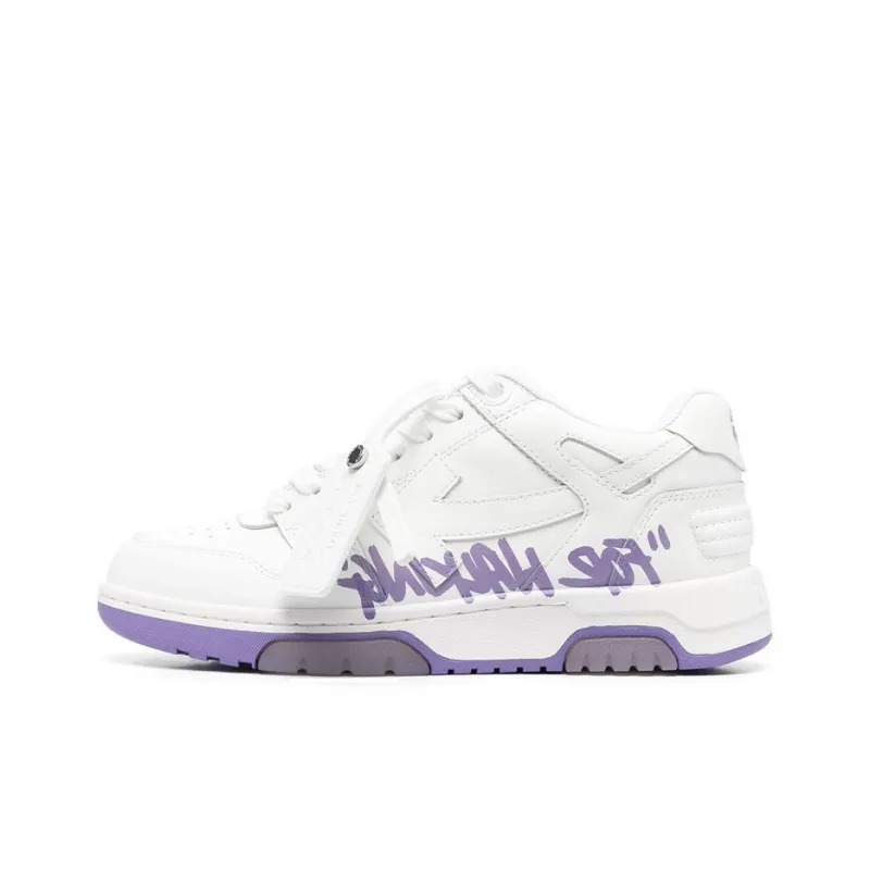 OFF WHITE Out Of Office Ooo 'For Walking' Low Tops White Lilac Women's-0