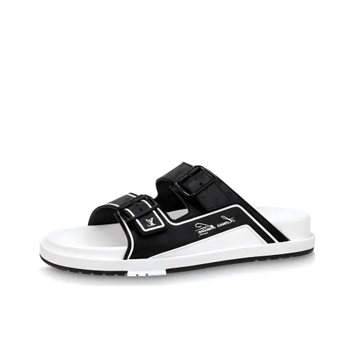 LOUIS VUITTON Trainer Slip Resistant Slide Slippers Men's Black