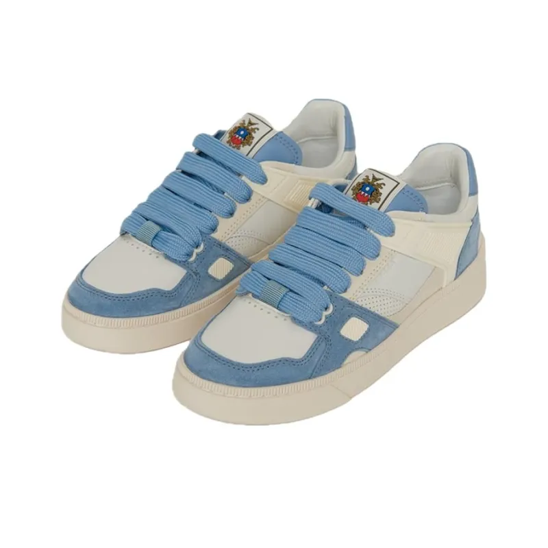BALLY Low Top Skateboard Shoes Women's Blue White-2