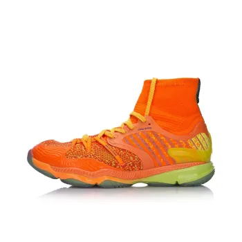 LiNing Ranger Chameleon Cushioning Rebound High Top Badminton Shoes Unisex Neon Radiant Orange