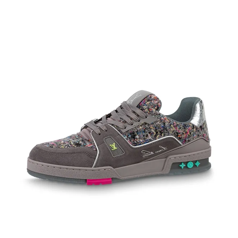 LOUIS VUITTON Lv Trainers 'Grey With Colorful Mesh'-0
