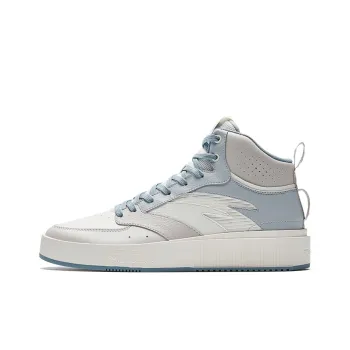 Anta Milk Lid 2 Slip Resistant Shock Absorbers Lightweight High Top Skateboard Shoes Men's White Blue