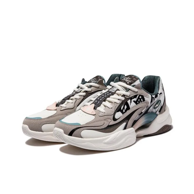 Erke Kunlun Five Elements Anti Slip Wear Resistant Low Top Sports Casual Shoes Men's Gray-2