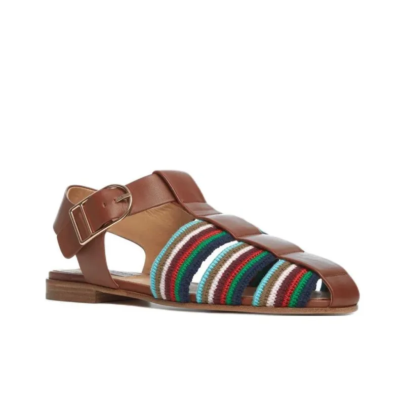GABRIELA HEARST Calla Roman Sandals Women's Brown-2