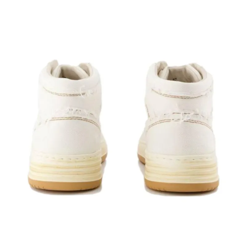 HOGAN H630 Mid Top Skateboard Shoes Women's Beige-4
