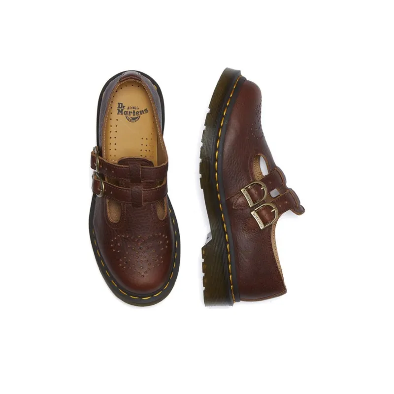 Dr.Martens Mary Jane Shoes Women's Red Brown-4