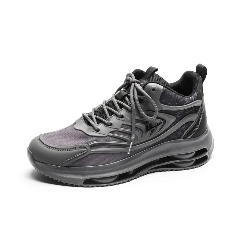 Warrior High Top Running Shoes Men's Gray Black-1
