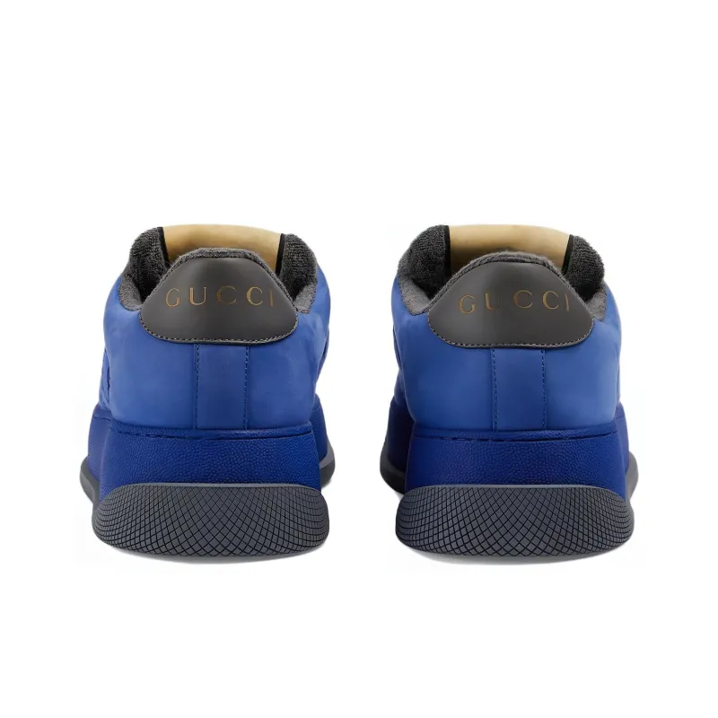 GUCCI Screener Distressed Shoes Low Top Casual Shoes Men's Blue-4
