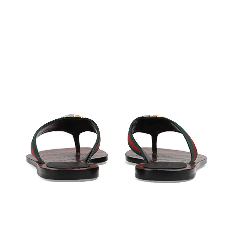 GUCCI Women's Gg Web Sandal 'Black Green Red' Women's-3
