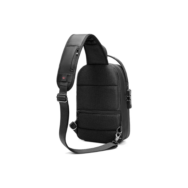ROSEROOEN Fabric Shoulder Bag Crossbody Bag Backpack Sling Bag Regular Unisex Black-3