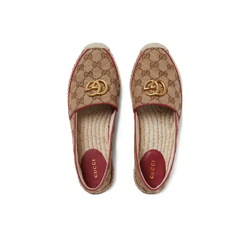 GUCCI Women's Espadrilles 'GG Matelassé Brown Cherry Red' Women's-2