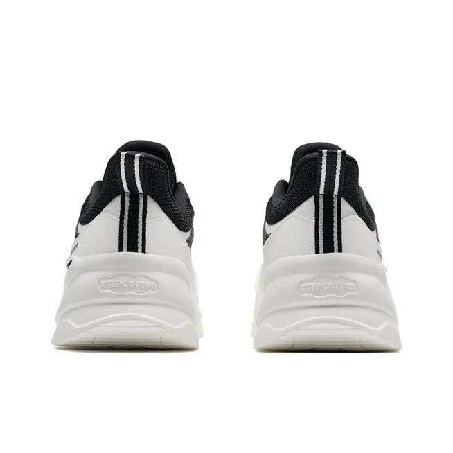 XTEP Cotton Candy Height Increasing Low Top Casual Shoes Women's Black/Canvas White-3