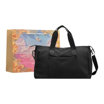 BRINCH Nylon Fabric Shoulder Bag Women's Black