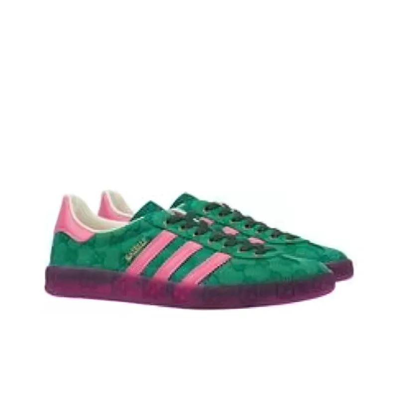 Adidas X GUCCI Gazelle Green GG Monogram Women's-2