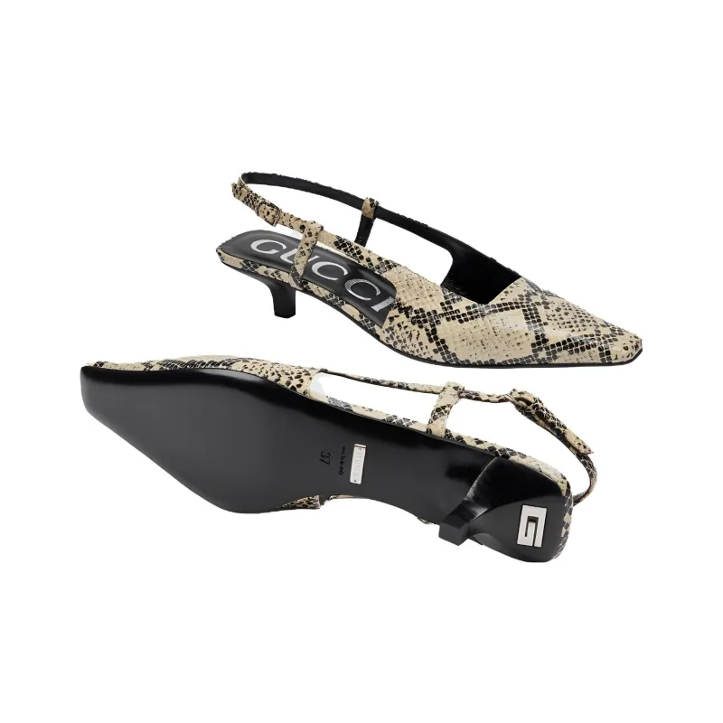 GUCCI High Heels Women's Beige Brown-4