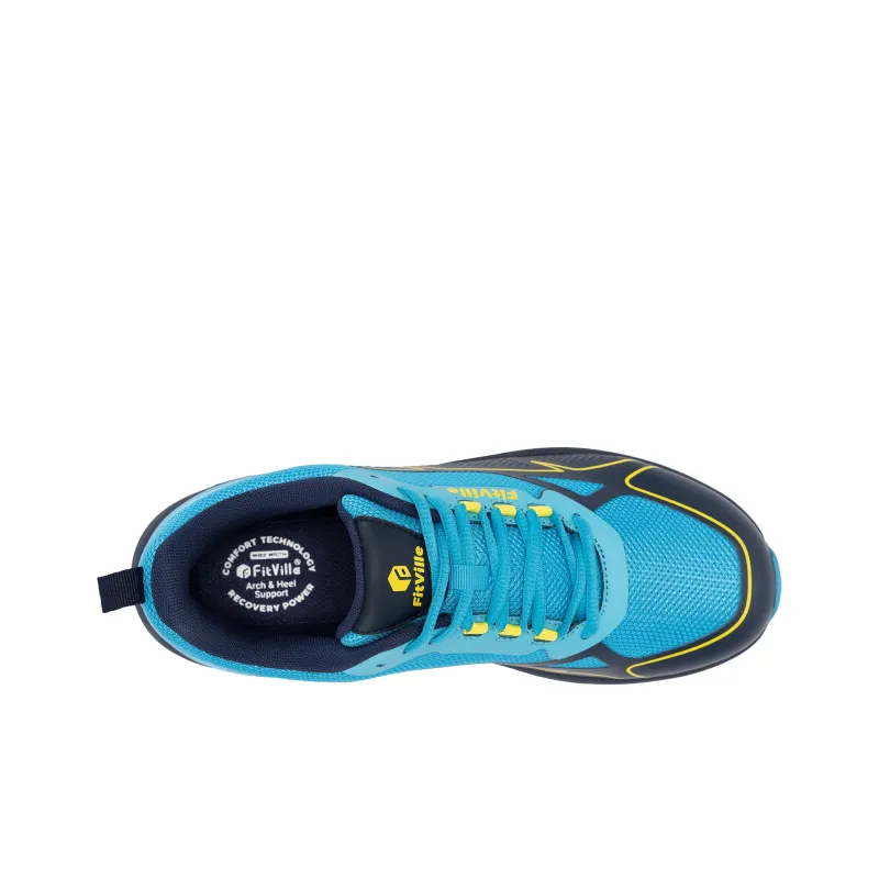 Fitville Running Shoes Men Low Top Sky Blue/Black Gray/Silver Gray-2