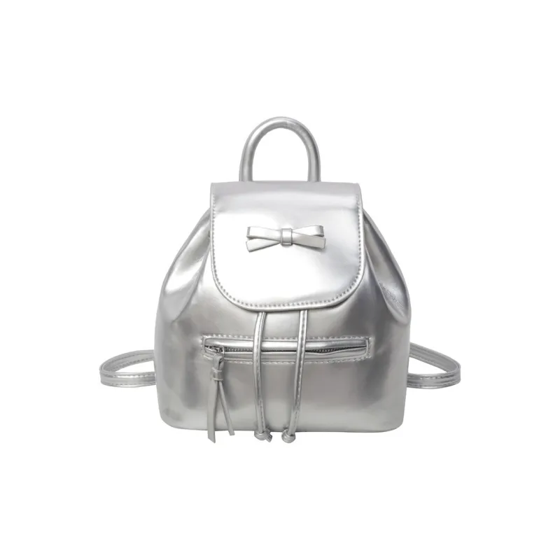 DALO PU Small Backpack Handbag Women's Black/Silver/Red/White-4