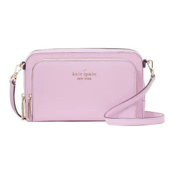 Kate Spade Staci Saffiano Leather Shoulder Bag Crossbody Bag Women's Berry Cream
