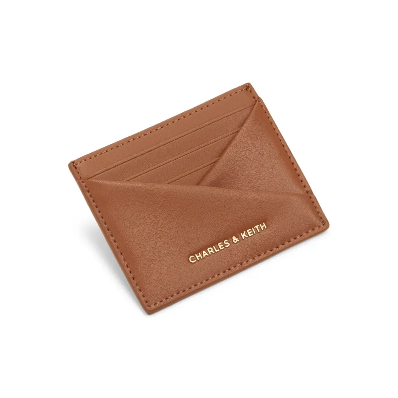 CHARLES&KEITH Synthetic Leather Card Holder Mini Women's Oat/Tan Tea Brown-6