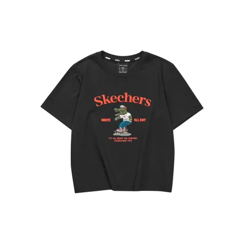 Skechers Funny Monster T-Shirts Women's Carbon Black