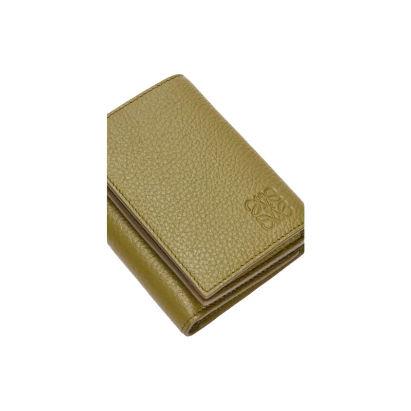 LOEWE Grain Calfskin Card Holder, Wallet Regular Men's Olive Green-5