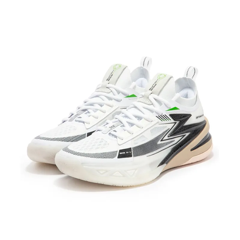 361° BIG3 5.0 PRO Panda Cushioning Anti Slip Wear Resistant Breathability Low Top Basketball Shoes Men's White Black-2