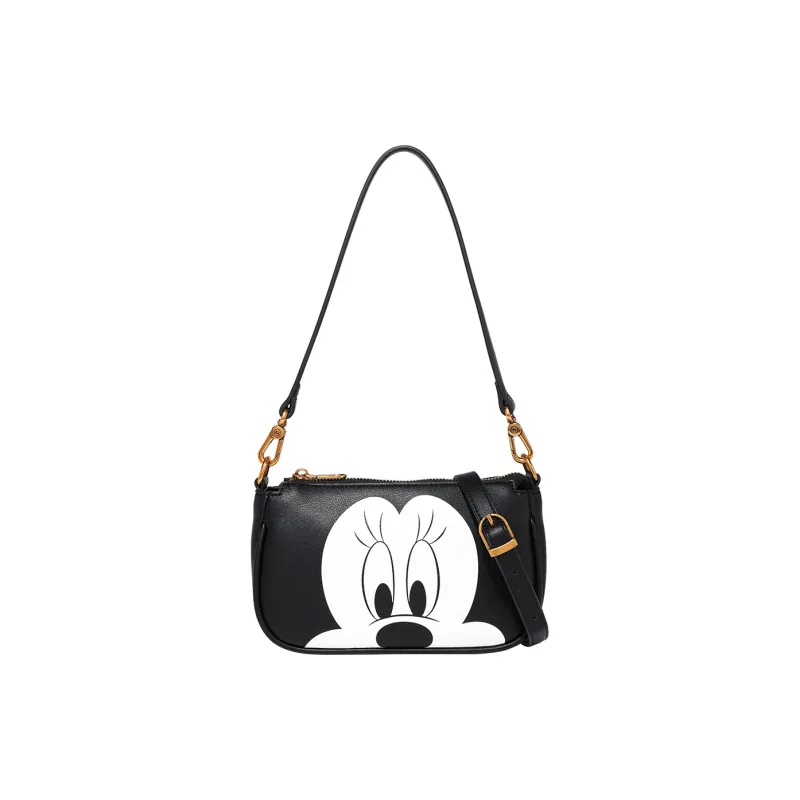 Disney Mickey Series PVC Coated Polyester Shoulder Bag Regular Women's Night Black/Coffee/Milk Coffee-0